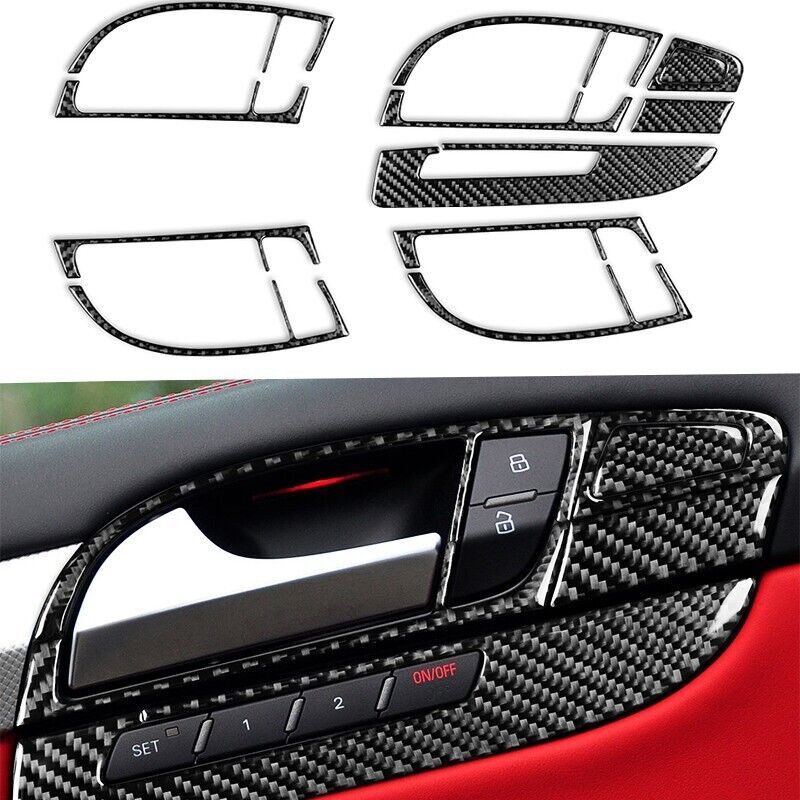 Real Carbon Fiber Car Interior Door Handle Cover Trim Fit for Audi Q7 2005-2015
