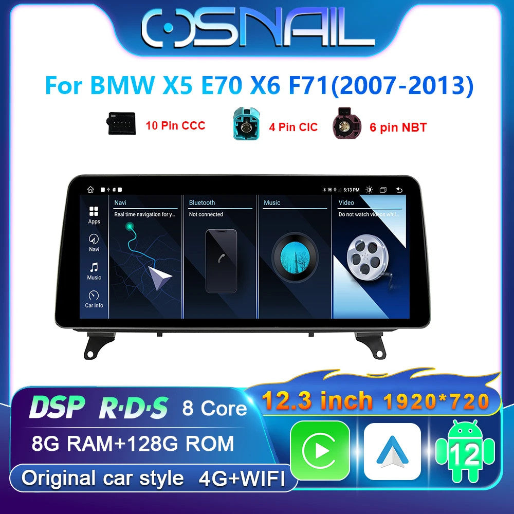 CarPlay Car Radio for BMW for X5 E70 X6 E71 E72 2007-2013 Stereo GPS Player Screen