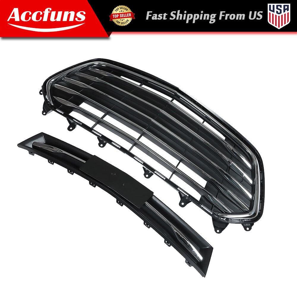 2-Pack Black Plastic Front Bumper Upper and Lower Grilles for 2017-2020 Trax n