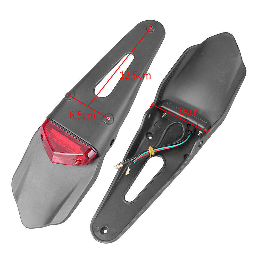 1x Motor Universal Rear Fender with Tail Light For Motorcycle Dirt Bike ABS Q