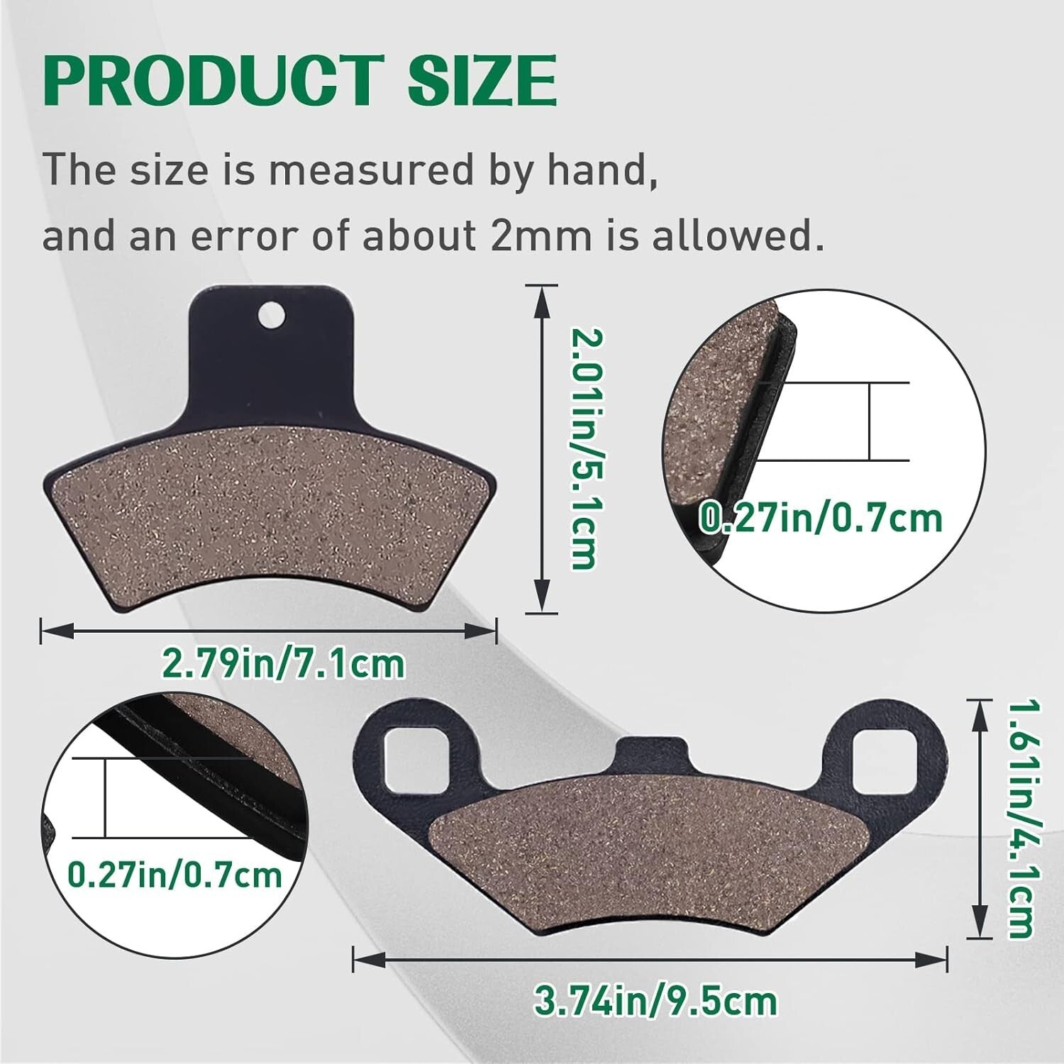 Brake Pads for Polaris Sportsman 335 400 500 Trail Blazer 250 400 Magnum 325 500