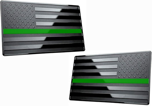 2. Car side fender rear trunk badge sticker, American flag, black and green, suitable for Chevrolet .