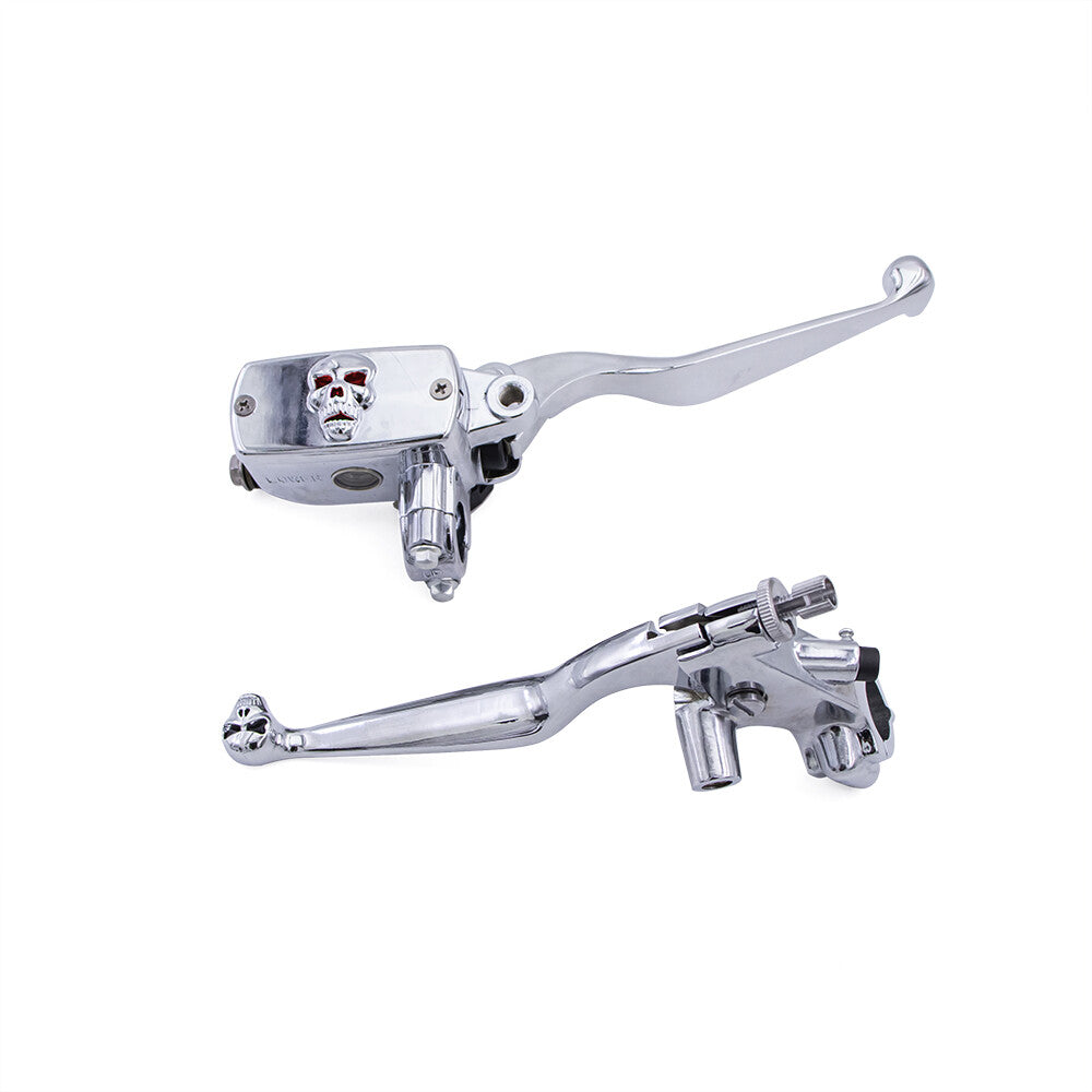 7/822mm Skull Control Reservoir Brake Clutch Levers for Honda for Yamaha for Suzuki Q
