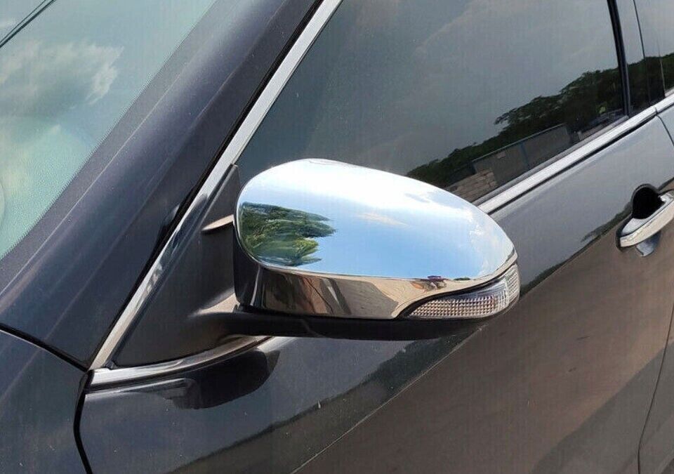 ABS Chrome Exterior Side Door Rear View Mirror Cover Trim 2X for Corolla 2014-19