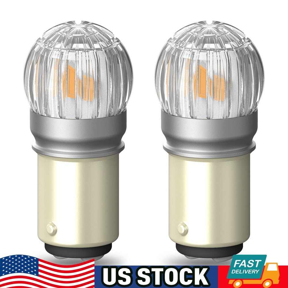Limo Plus 2x 1157 7528 LED Turn Signal Flashing Side Marker Bulb Amber Bright - v