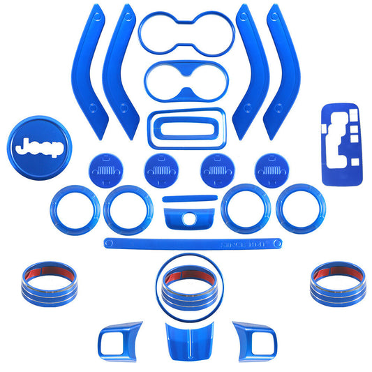 28-piece set of for Jeep for Wrangler JK JKU 11-18 interior accessories decorative blue protective case