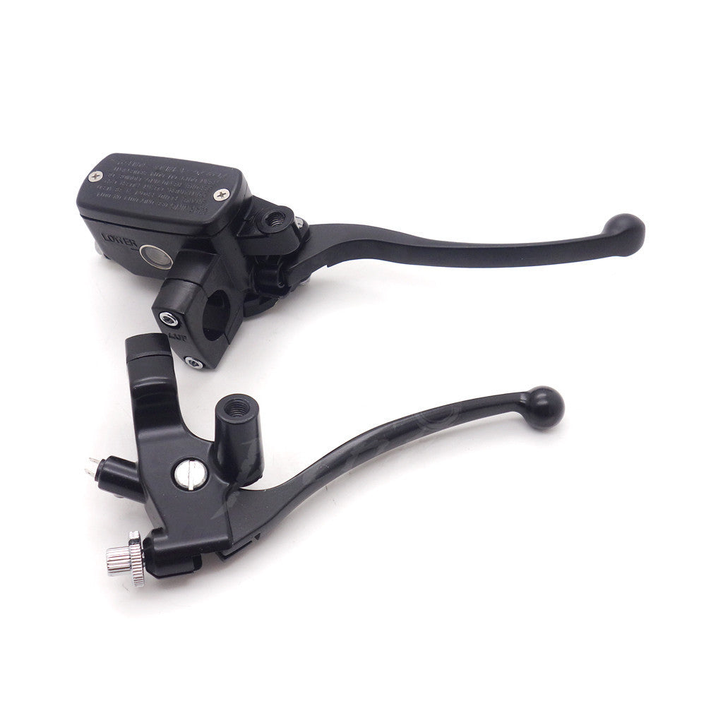 Motorycycle Black 1 Handlebar Control Reservoir 14mm Bore Brake Clutch Levers Q