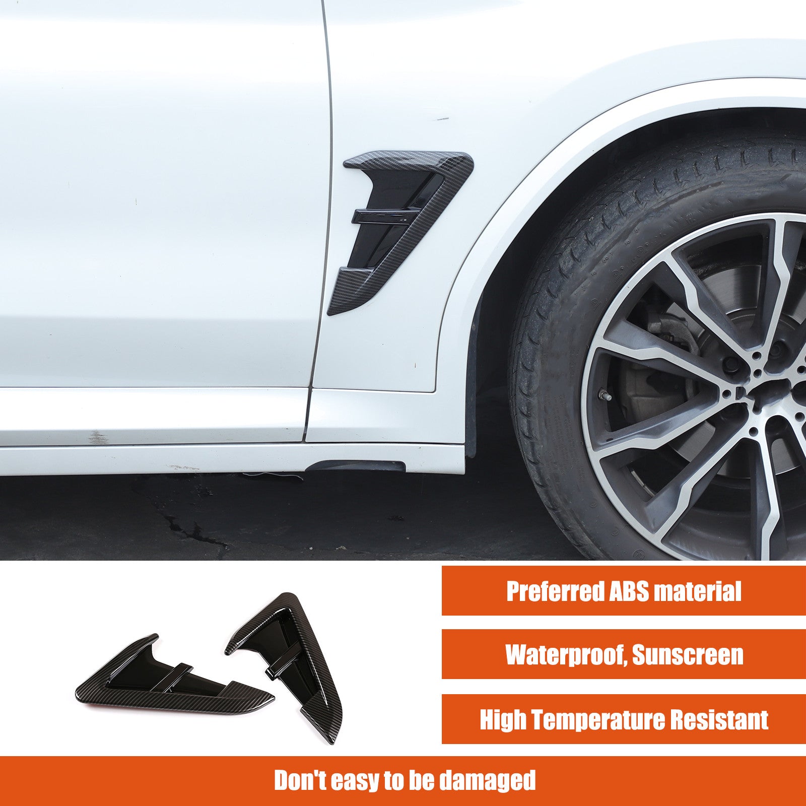 Carbon fiber ABS side fender vent socket cover suitable for BMW X3 G01 X4 G02 2018-22