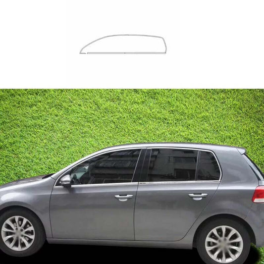 Steel Silver 10-13 Strip Trim for Volkswagen for Golf MK6 Windows Sill Molding