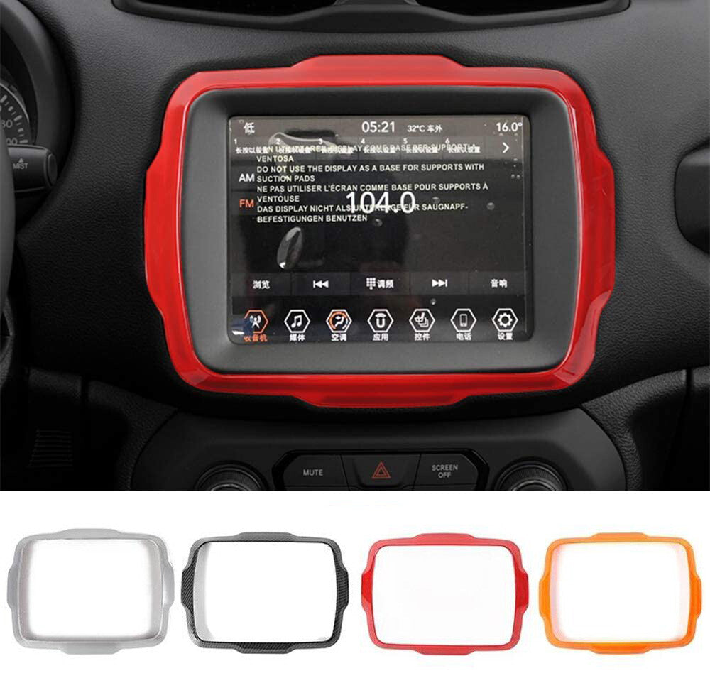 for Jeep Renegade 2018-2022 Navigation GPS Decorative Cover Trim Red Orange Q