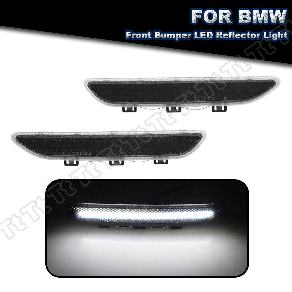 White LED front bumper reflector lights for 04-06 for 3 E46 Coupe facelift - v