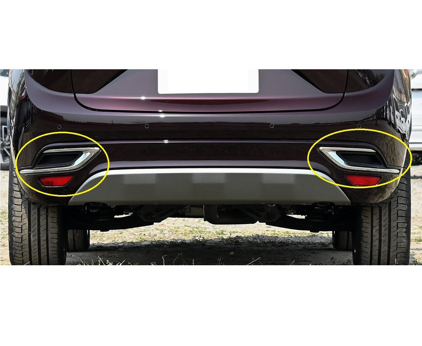 Pair Rear Fog Light Lamp Chrome Trim Cover for Buick Envision 21 22 23 Q