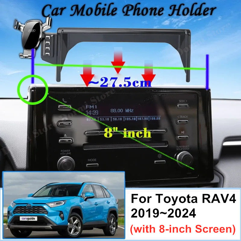 360-degree mobile phone holder/mount for RAV4 8-inch screen (2019-2024) n