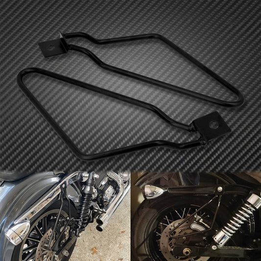 Black Saddle Bag Support Bars Mount Bracket Fit for Harley Sportster XL 883 Dyna Q