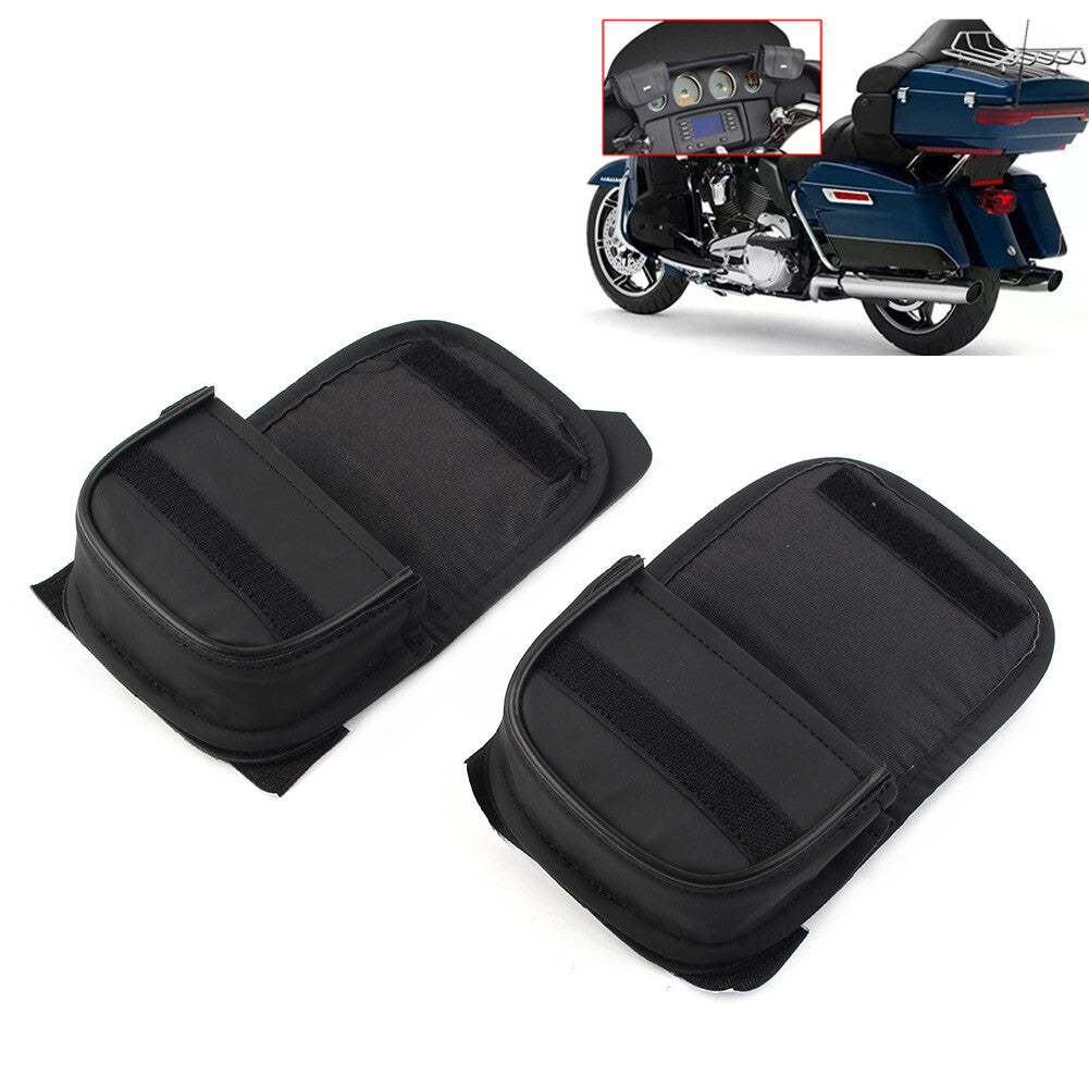 Dual Pouches Windshield Bags for Harley Touring Street Glide Special FLHXS Black