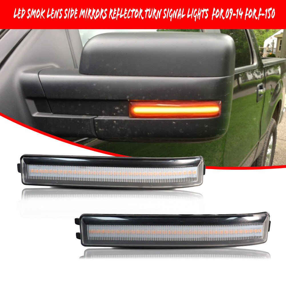 For 2009 - 2014 for Clear Amber Side Mirror Turn Signal Marker Lights - v
