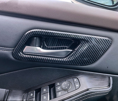 4for Nissan Rogue 2021-2023 Carbon Fiber Interior Door Handle Bowl Cover Trims