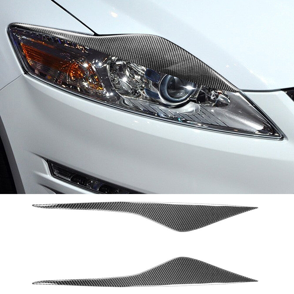 2¡ÁSoft Carbon Fiber Headlight Eyelids Eyebrow Trim for Ford Mondeo MK4 2007-2013
