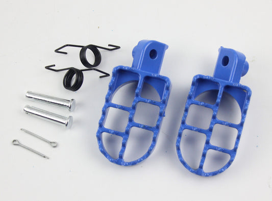 Blue Alu Foot Pegs for Honda CRF50 70 80 CRF100F XR50F Bikes SSR SDG Footrests