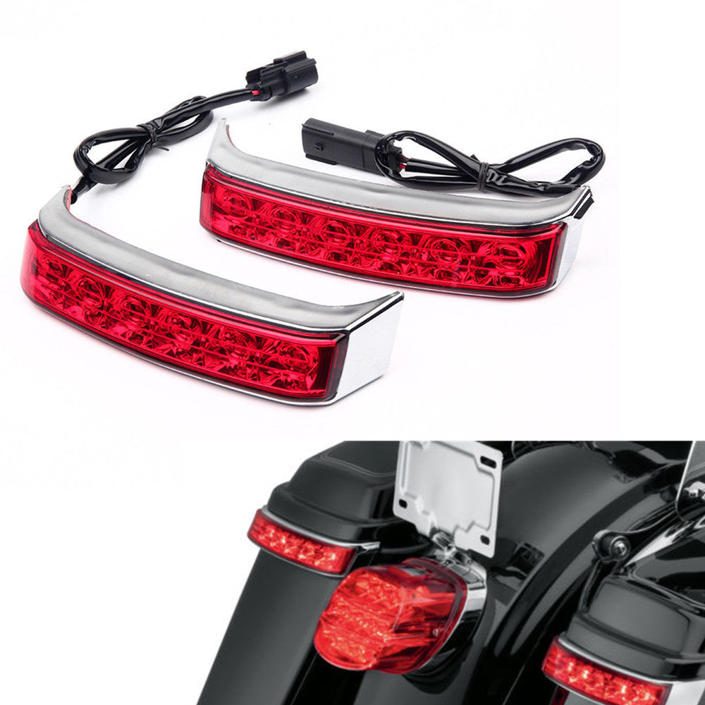 Chrome Saddlebag Tail Run Brake Turn Light LED Len for Harley Street Glide 14-17 Q