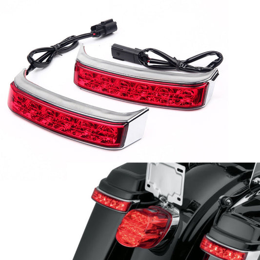 Chrome Saddlebag Tail Run Brake Turn Light LED Len for Harley Street Glide 14-17 Q