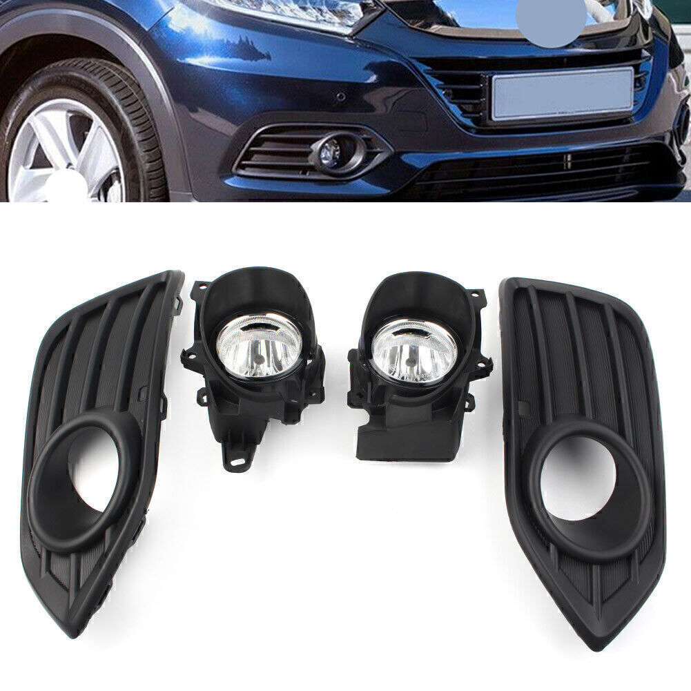 2x Fog Light Bumper Lamp Cover+Wiring Harness+Switch Fit for Honda HR-V HRV 19-2021