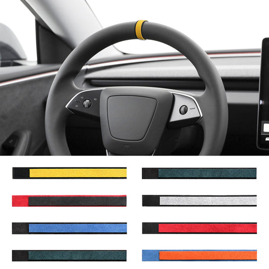Alcantara suede car steering wheel center marker decoration, universal and suitable for . n