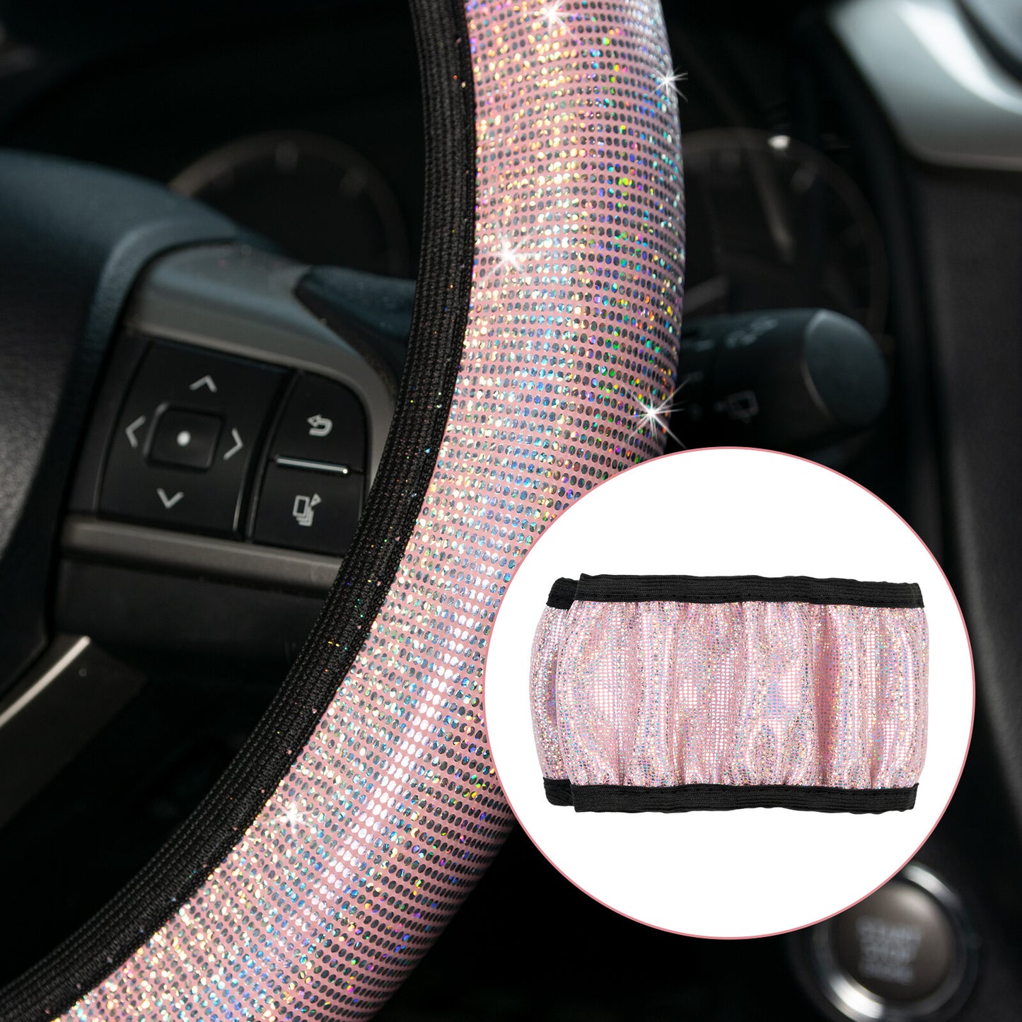 Rhinestone car steering wheel cover steering wheel cover steering wheel cover glitter steering wheel cover pink