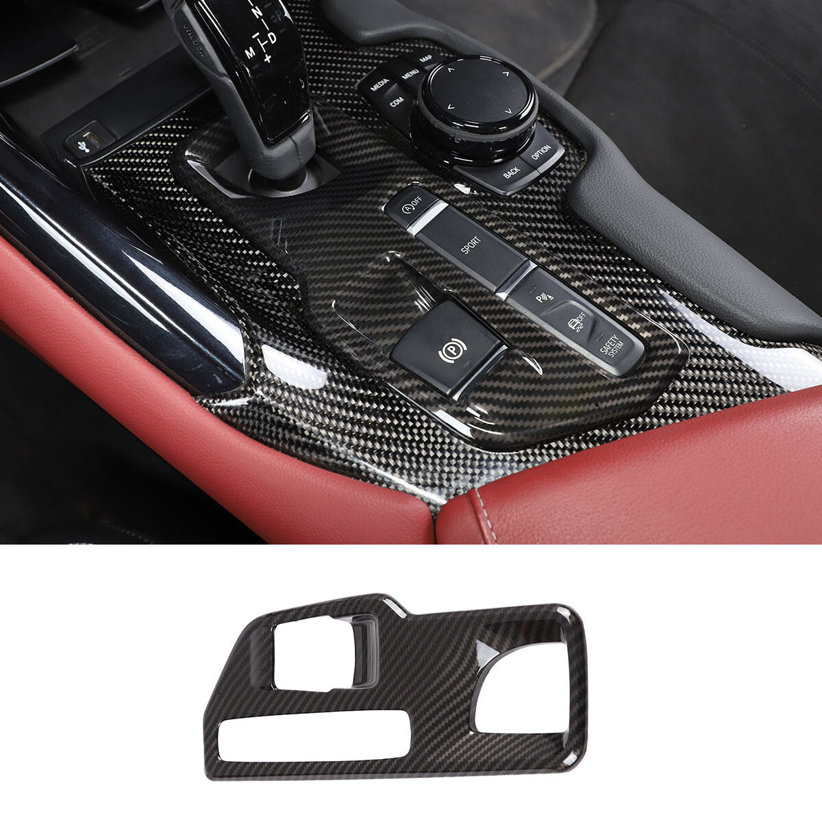 for Hyundai for Tucson 2016-2021 Carbon Fiber Steering Wheel V Type Cover Trim 1pcs- v