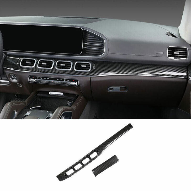 for Mercedes-Benz GLE 2020-23 Carbon Fiber Central Console Instrument Strip Trim
