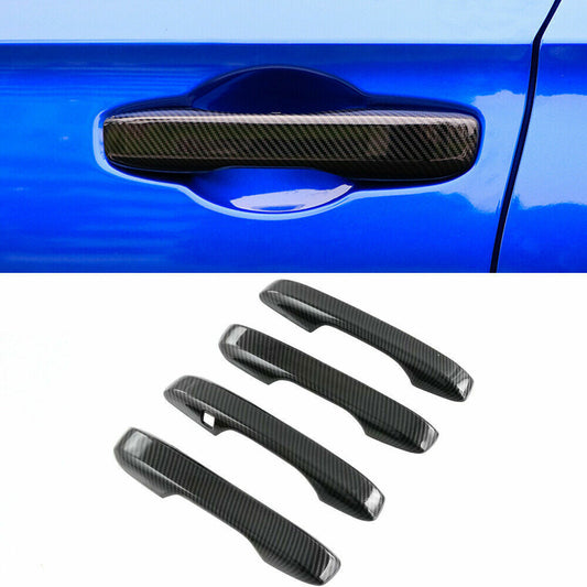 4PCS Carbon Fiber ABS Outer Side Door Handle Cover Trim for Honda for Civic 2022-24