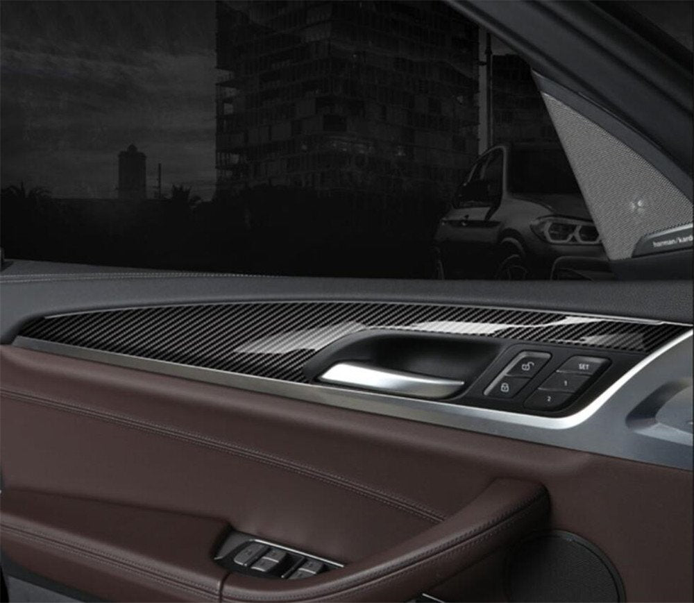 4¡ÁCarbon Fiber ABS Interior Door Panel Decor Cover for BMW X3 G01 X4 G02 2018-22