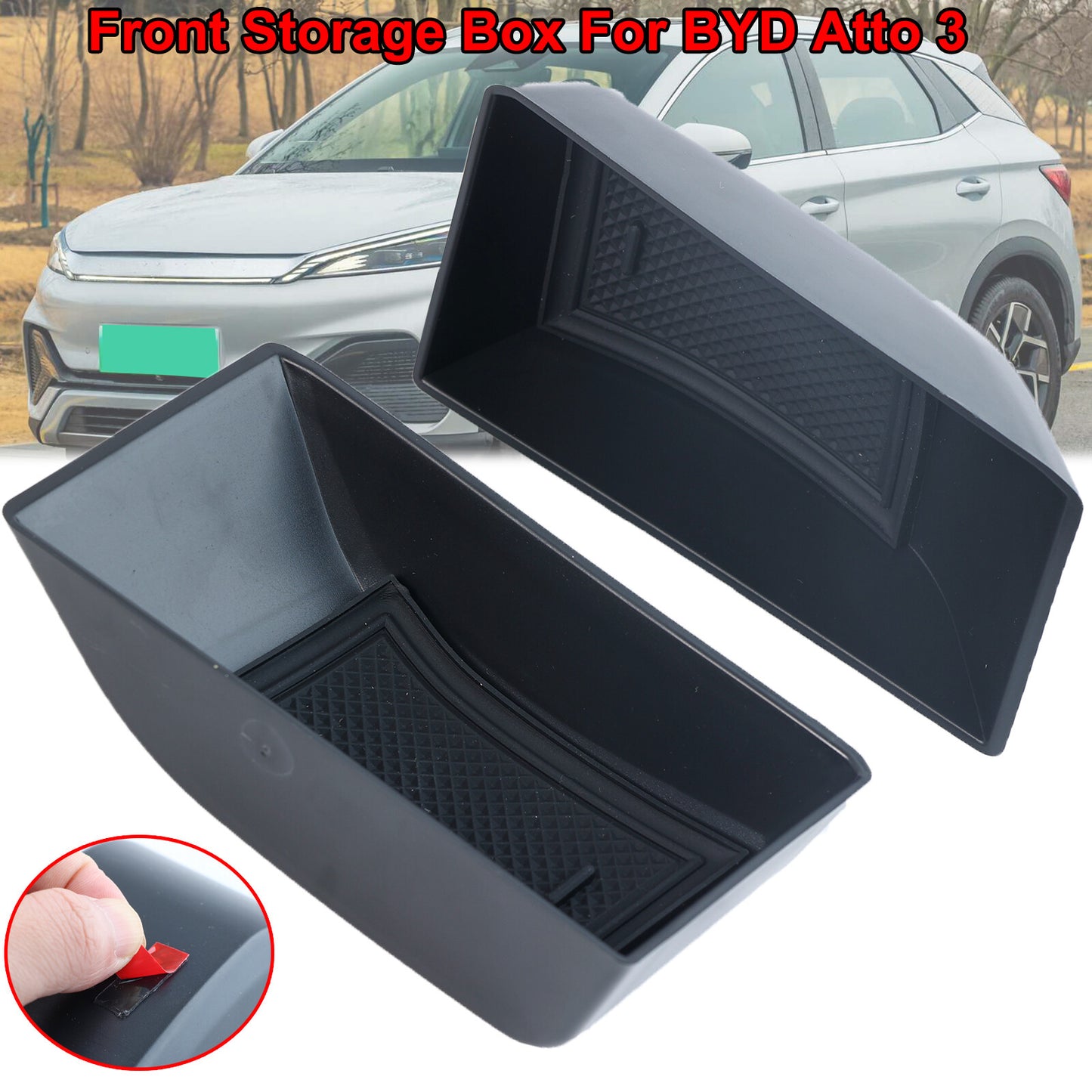 Pair Front Car Door Handle Storage Box Stowing Tidying for BYD Atto 3 2022-2024 Q