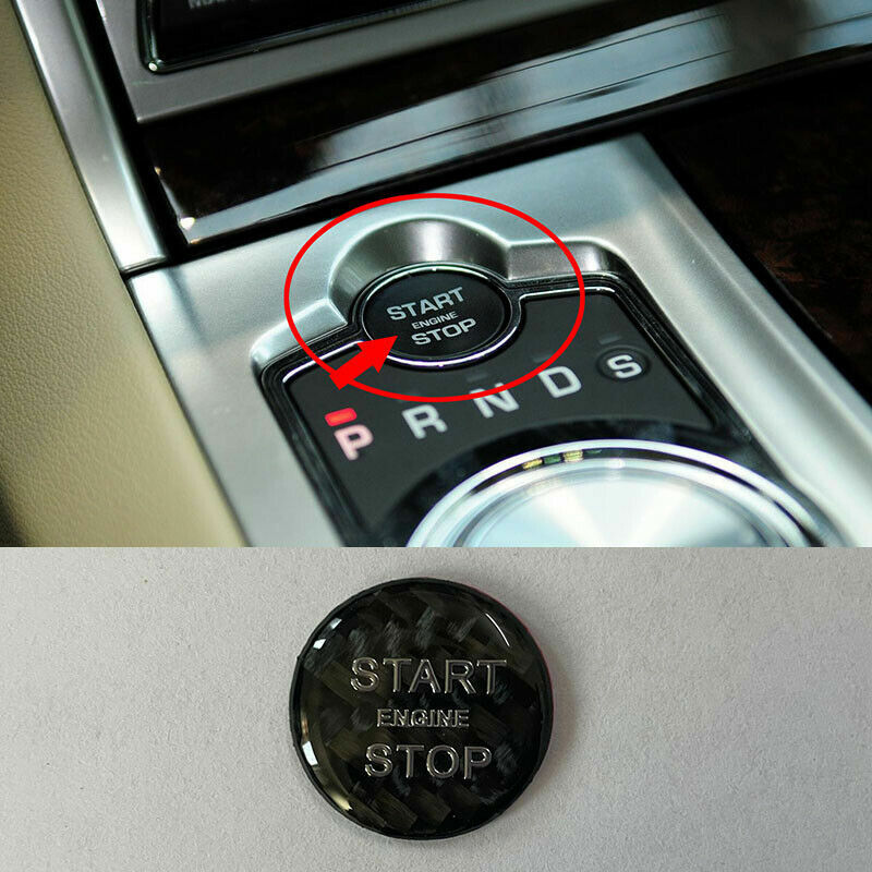 carbon fiber start button ignition switch cover trim for Jaguar XJ 2010-19