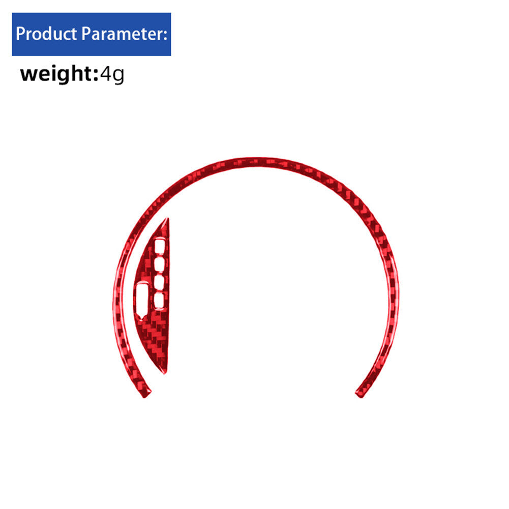 2x Red Carbon Fiber Shifter Frame Trim for Mini Cooper 2007-2010