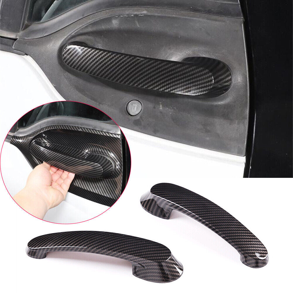 Carbon fiber exterior side door handle protectors for Smart 2016 - 2021 (x2) n