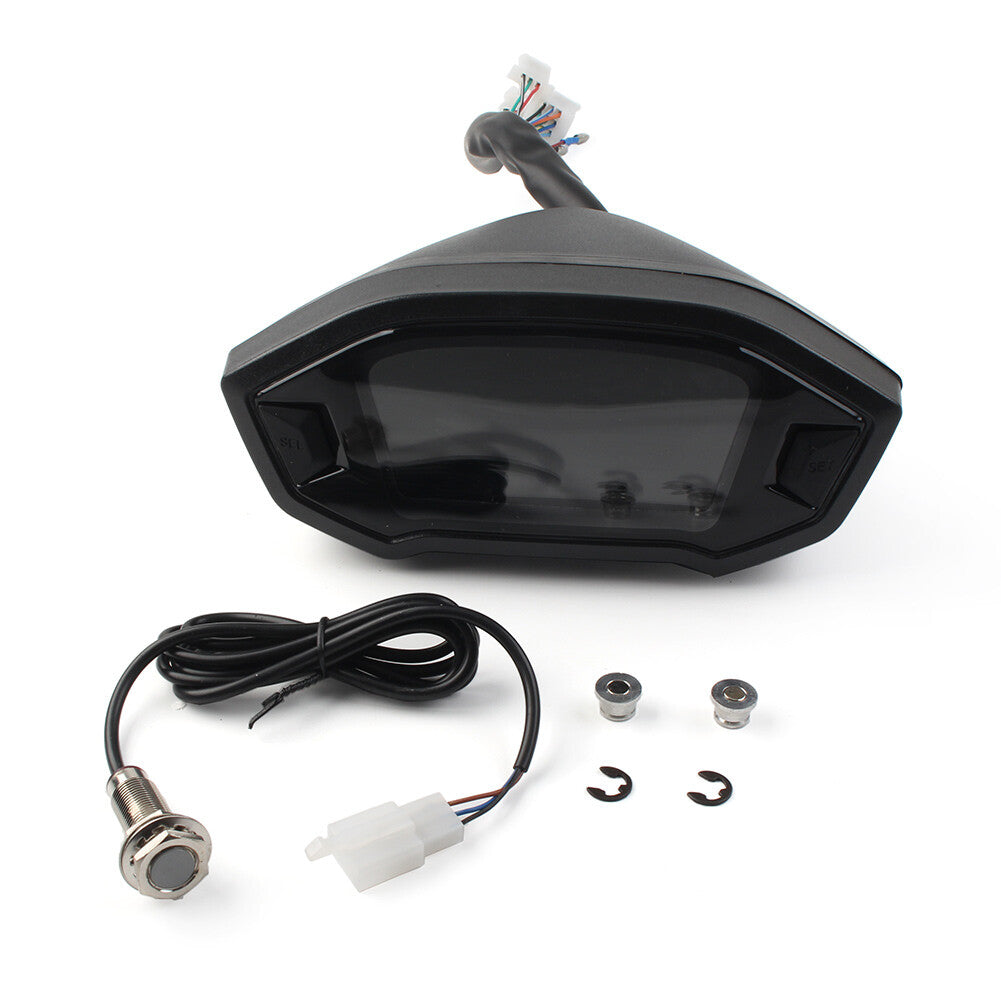 Universal Lcd Led Digital Motorcycle Odometer Speedometer Gauge 14000R/min Q