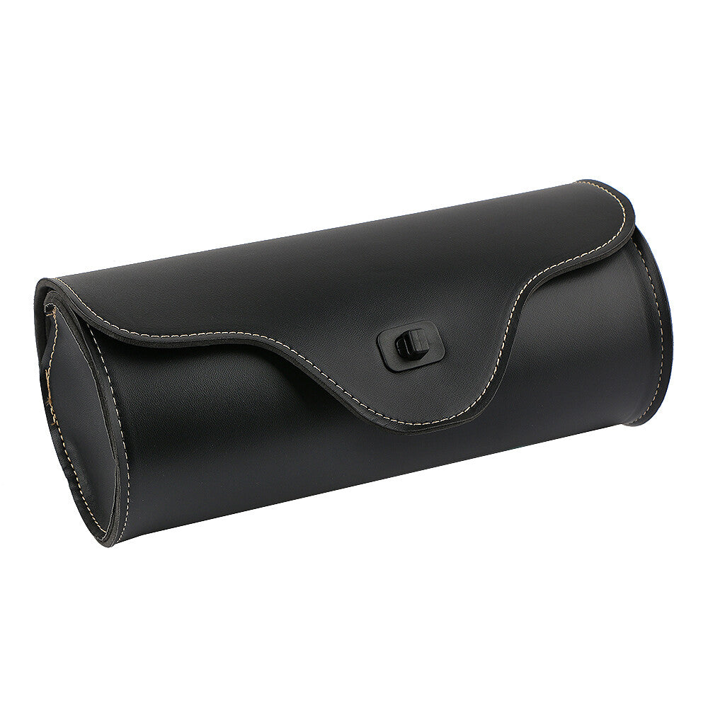 Motorcycle fork tool bag storage luggage case saddle bag leather handlebars