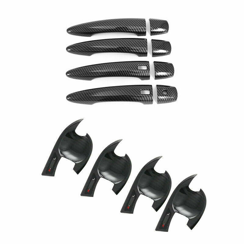 12X Carbon Fiber Door Bowl Handle Cover Trim for Nissan Rogue X-Trail 2021-2023