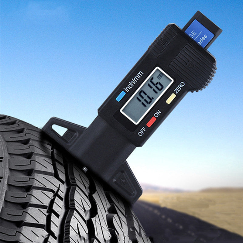 Car Tire Pattern Texture Depth Electronic Ruler Tyre Tread Gauge Measuring Tool