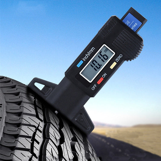 Car Tire Pattern Texture Depth Electronic Ruler Tyre Tread Gauge Measuring Tool