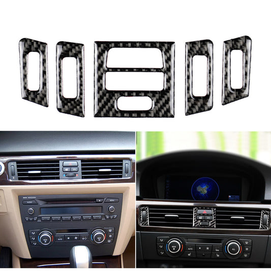 for BMW 3 Series E90 E92 Carbon Fiber A/C Air Conditioning Vent Frame Trim Cover