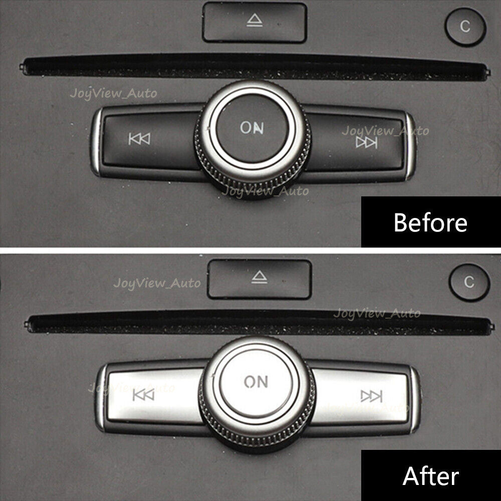 Volume Knob Button Sequins Trim Fit for Mercedes C E Class W204 W212 GLK Silver Q