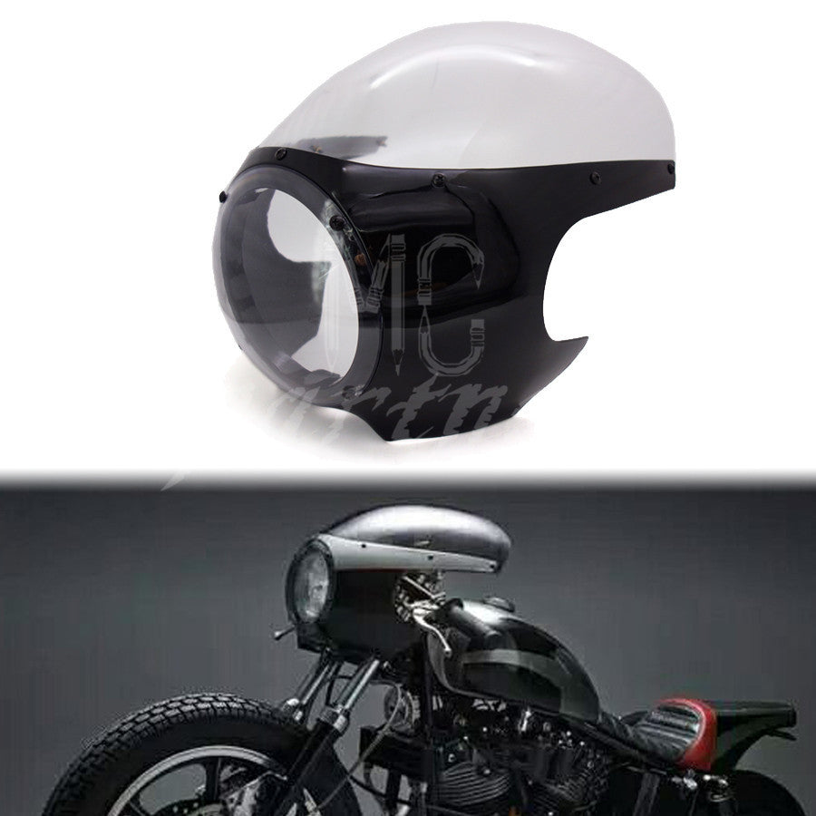 5 3/4 Cafe Racer Drag Racing Fairing  Windshield Fits W/39mm Forks Headlights Q
