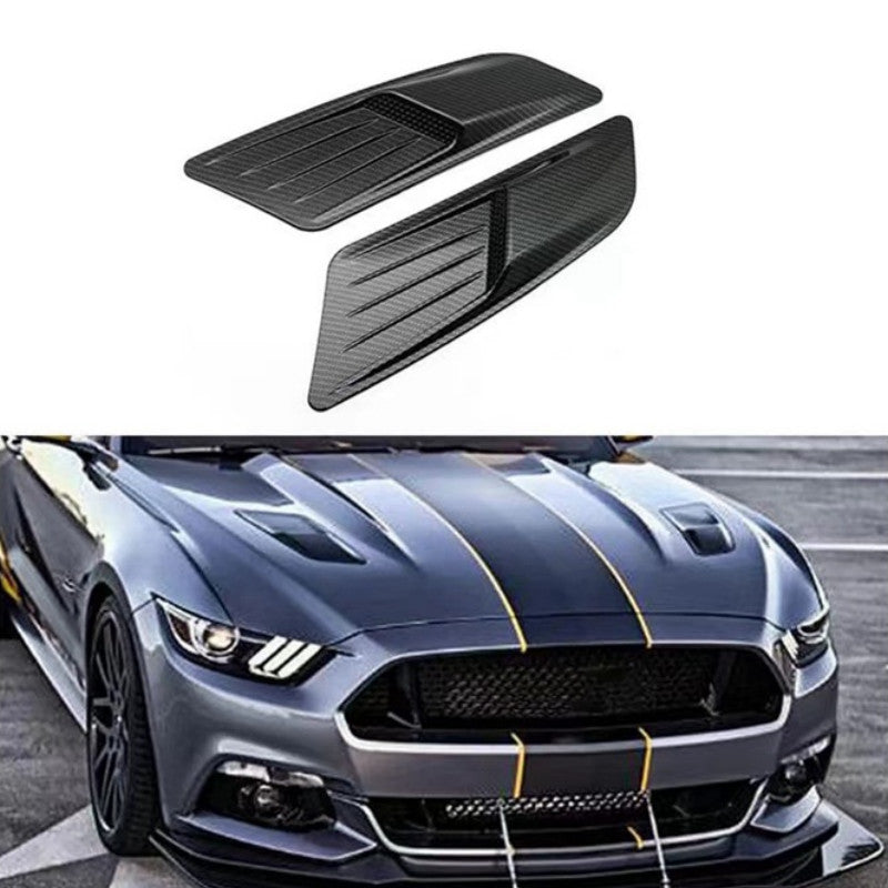 2PCS Racing Car Hood Scoop Decorative Air Intake Trim Vent Car Engine Trim Cover