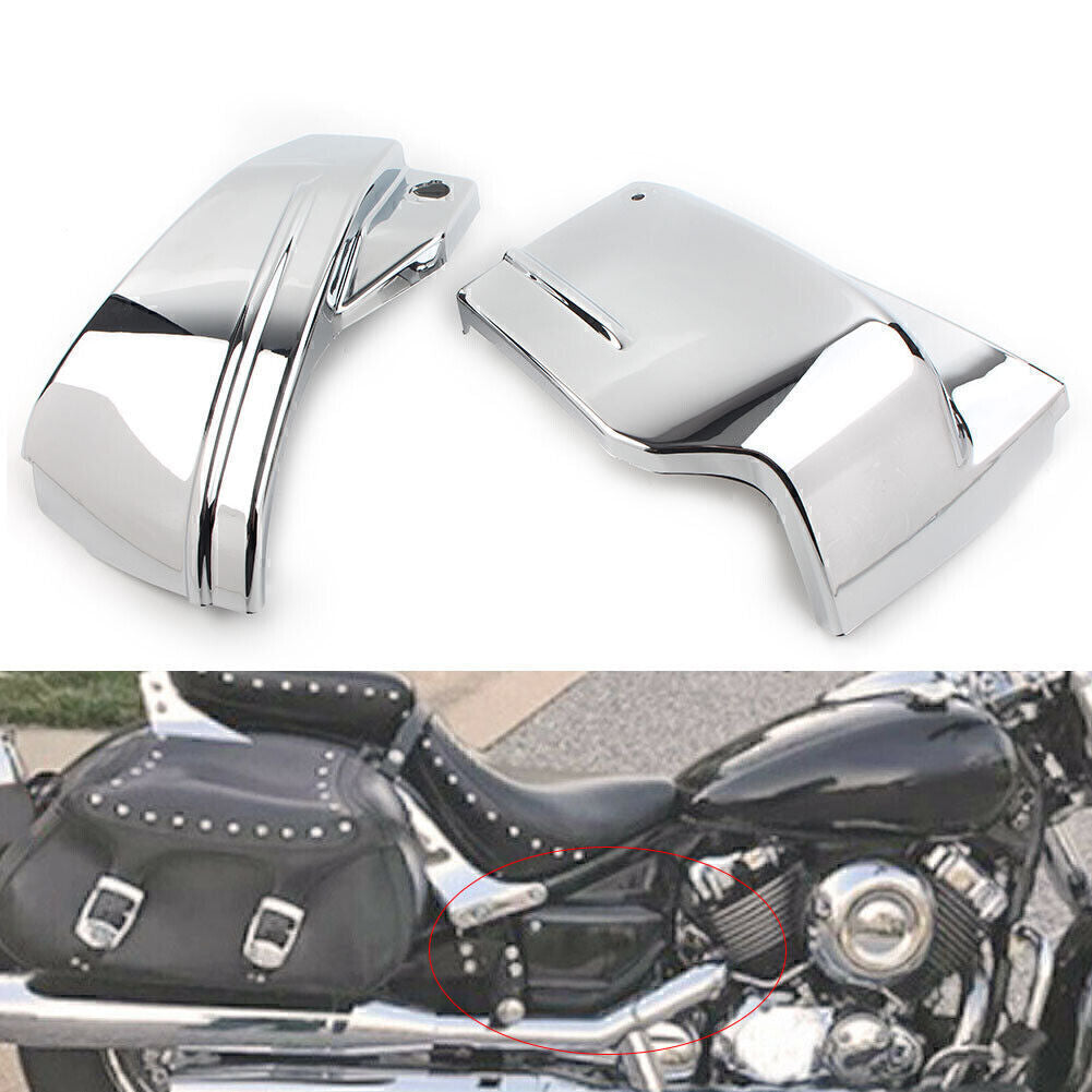 for Yamaha V-Star 650/DragStar 650/XVS650/XVS650A L+ R Side Battery Cover Chrome