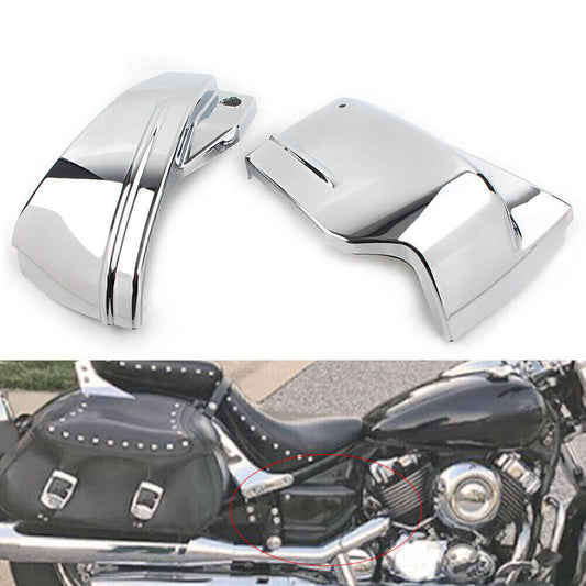 for Yamaha V-Star 650/DragStar 650/XVS650/XVS650A L+ R Side Battery Cover Chrome