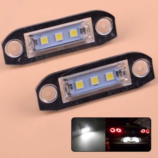 2x 3 LED Number License Plate Light Lamp Fit for for Volvo S80 S60 C70 V70 XC90 XC60 v