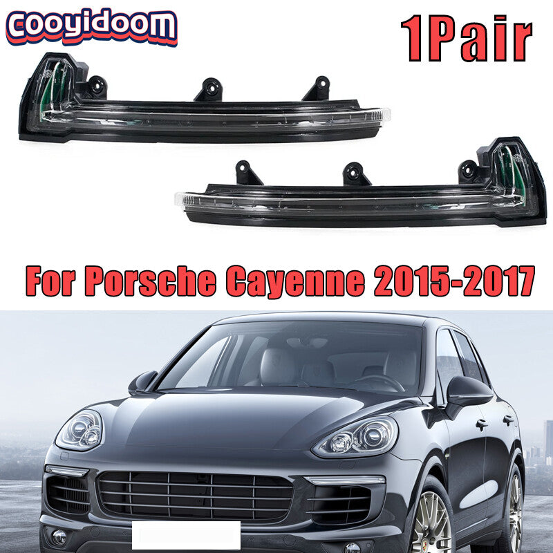 Pair for Porsche for Cayenne 2015-17 Car Rearview Side Mirror LED Turn Signal Light