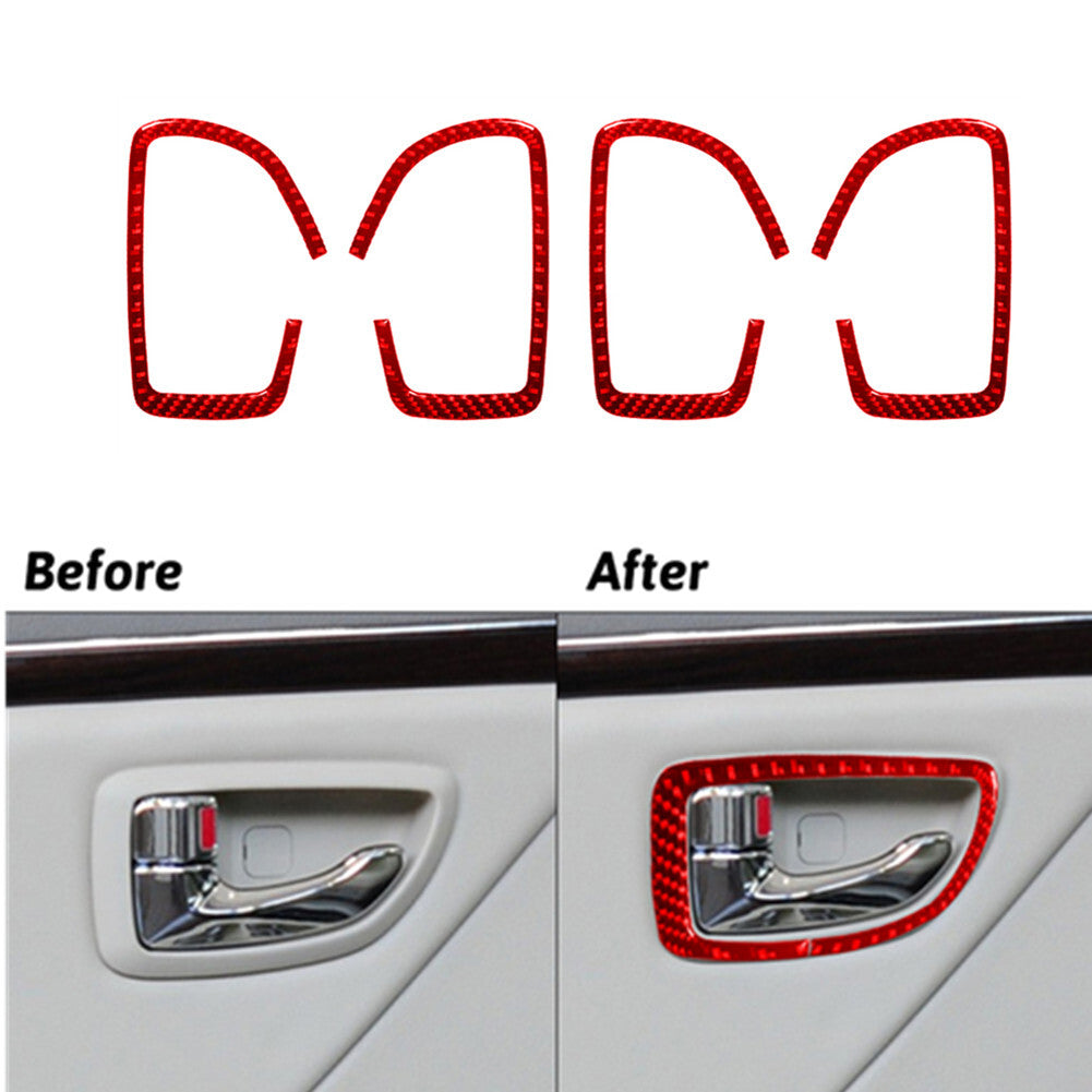 Red Carbon Fiber Inner Automatic Gear Shift Cover Trim for Hyundai Azera 2006-11 v